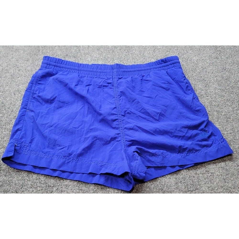 Nike Cross Training Shorts Womens Large Blue Drawstring Pockets Inseam 2" EUC